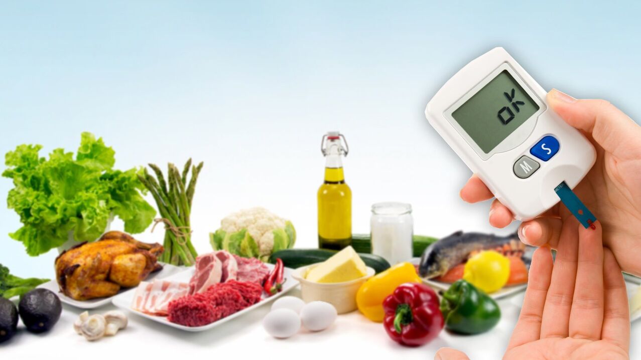 Dieetvoeding die de bloedsuikerspiegel normaliseert bij diabetes mellitus